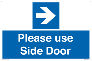 Please use Side Door (arrow Right) 